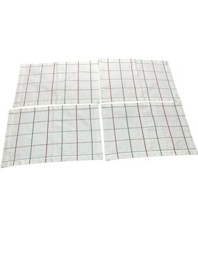 Split P Set of 4 Christmas Windowpane Placemats White Red Green Everyday Holiday